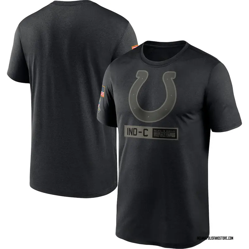 Men's Black Indianapolis Colts 2020 Salute to Service Team Logo Performance T-Shirt
